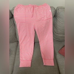 Pink & white stripe Vineyard Vines sweat pants - L